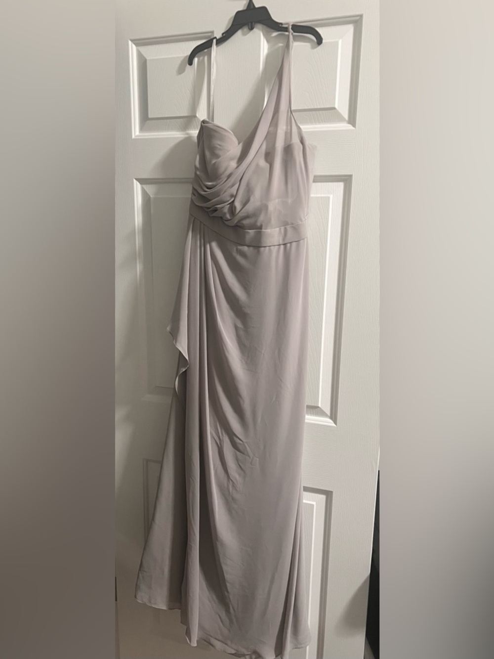 Bill Levkoff Soft Gray Draped Maxi Dress